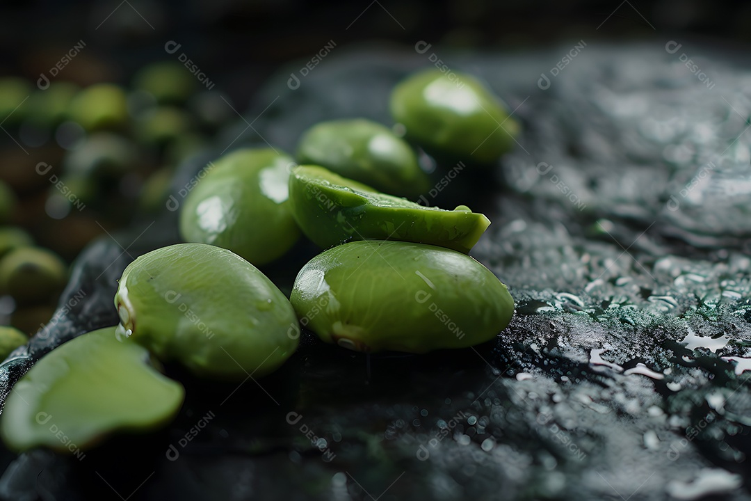 Feijão verde frescos sobre fundo isolado
