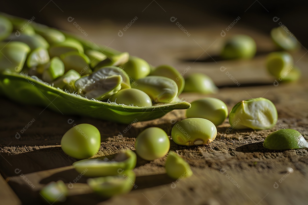 Feijão verde frescos sobre fundo isolado
