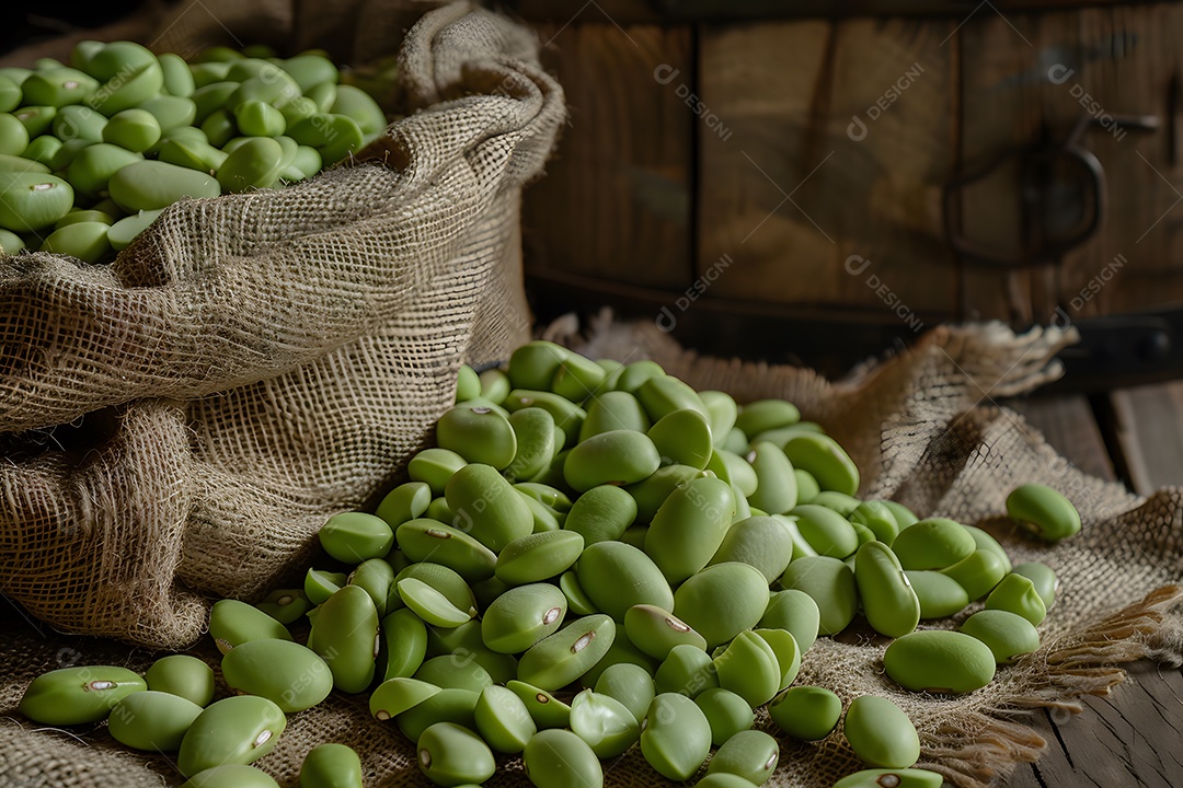 Feijão verde frescos sobre fundo isolado