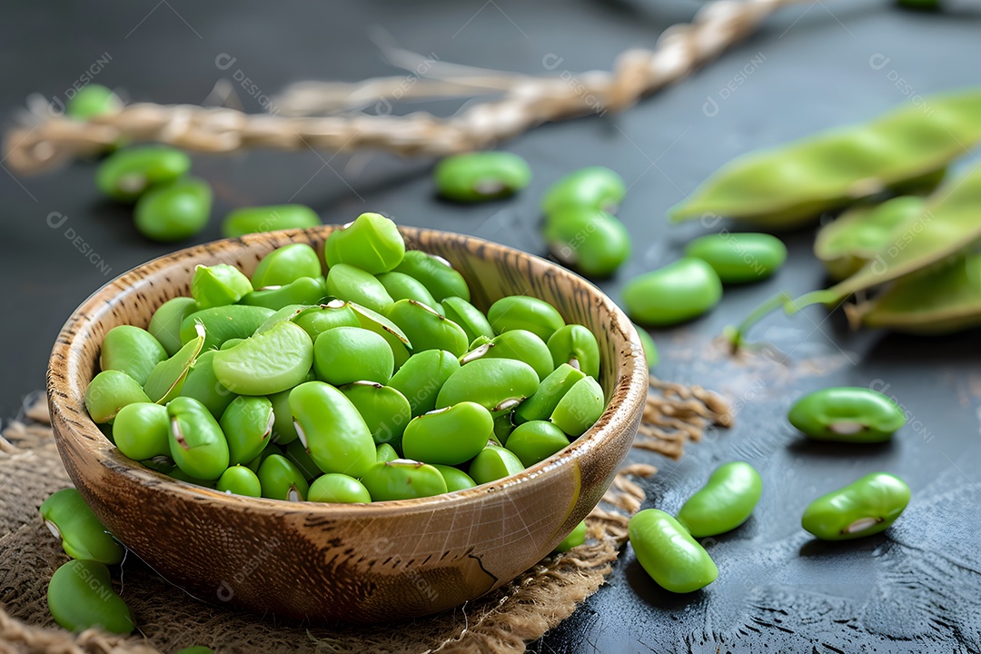 Feijão verde frescos sobre fundo isolado