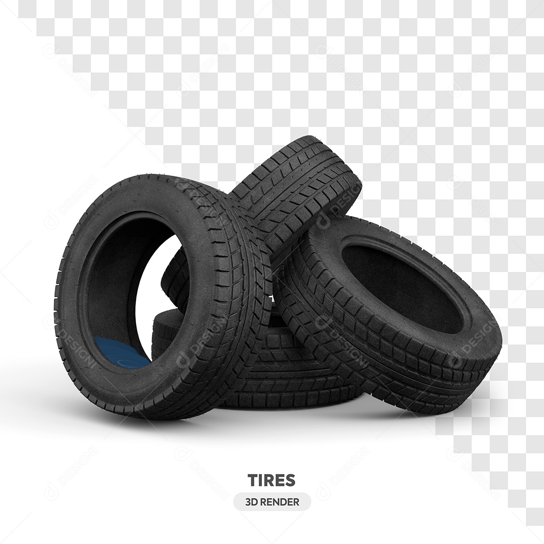 Pneus com Água Conscientização da Dengue Elemento 3D para Composição PSD