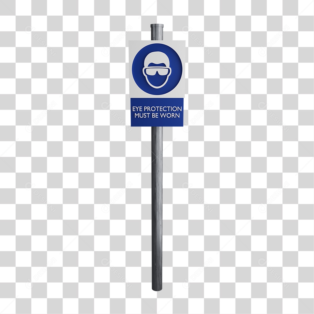 Placa de Uso Obrigatório de Proteção Para os Olhos PNG Transparente