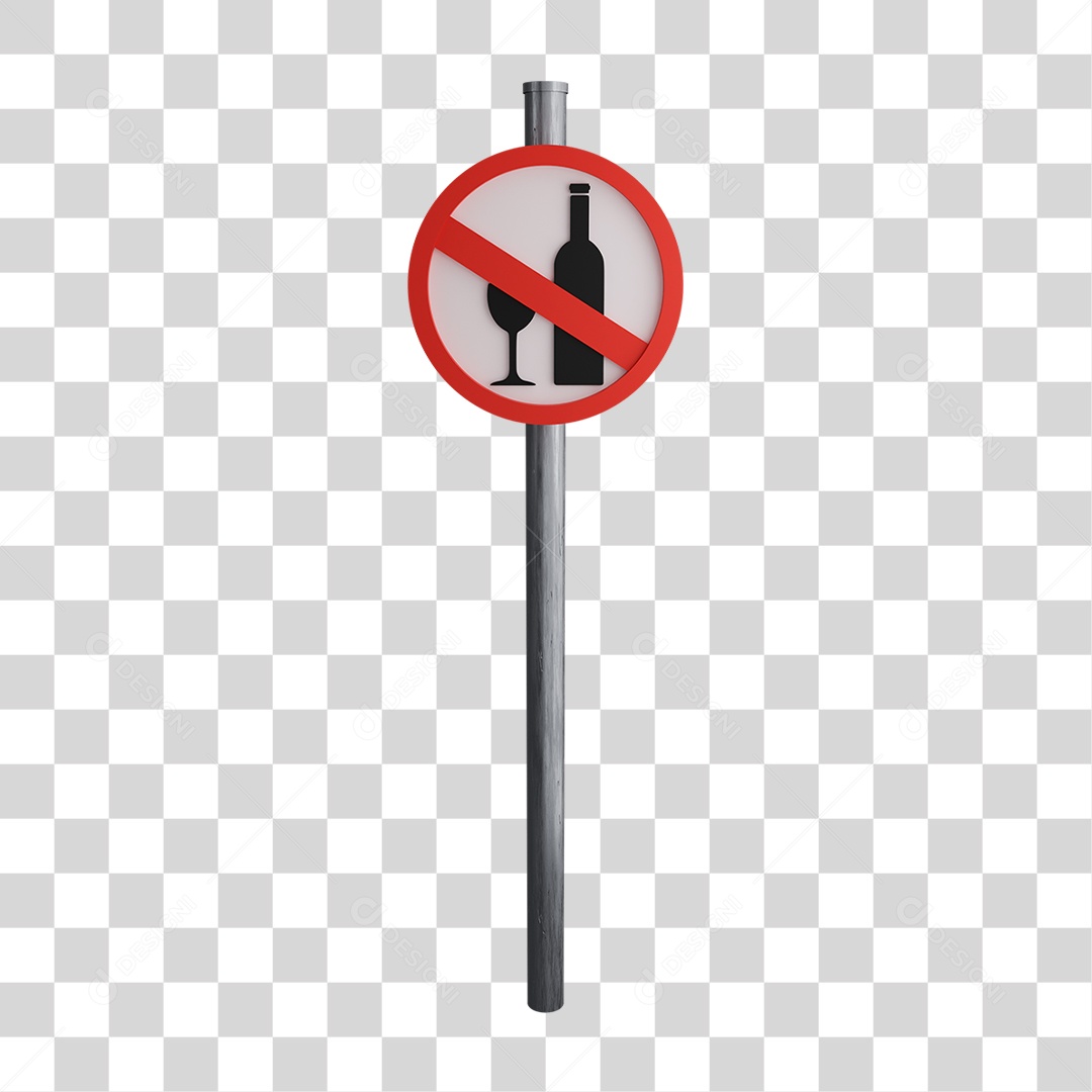 Placa Proibido Bebidas Alcoólicas PNG Transparente