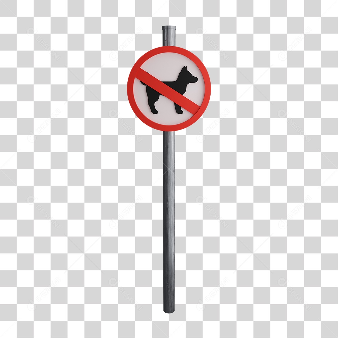 Placa Proibido Cachorro PNG Transparente