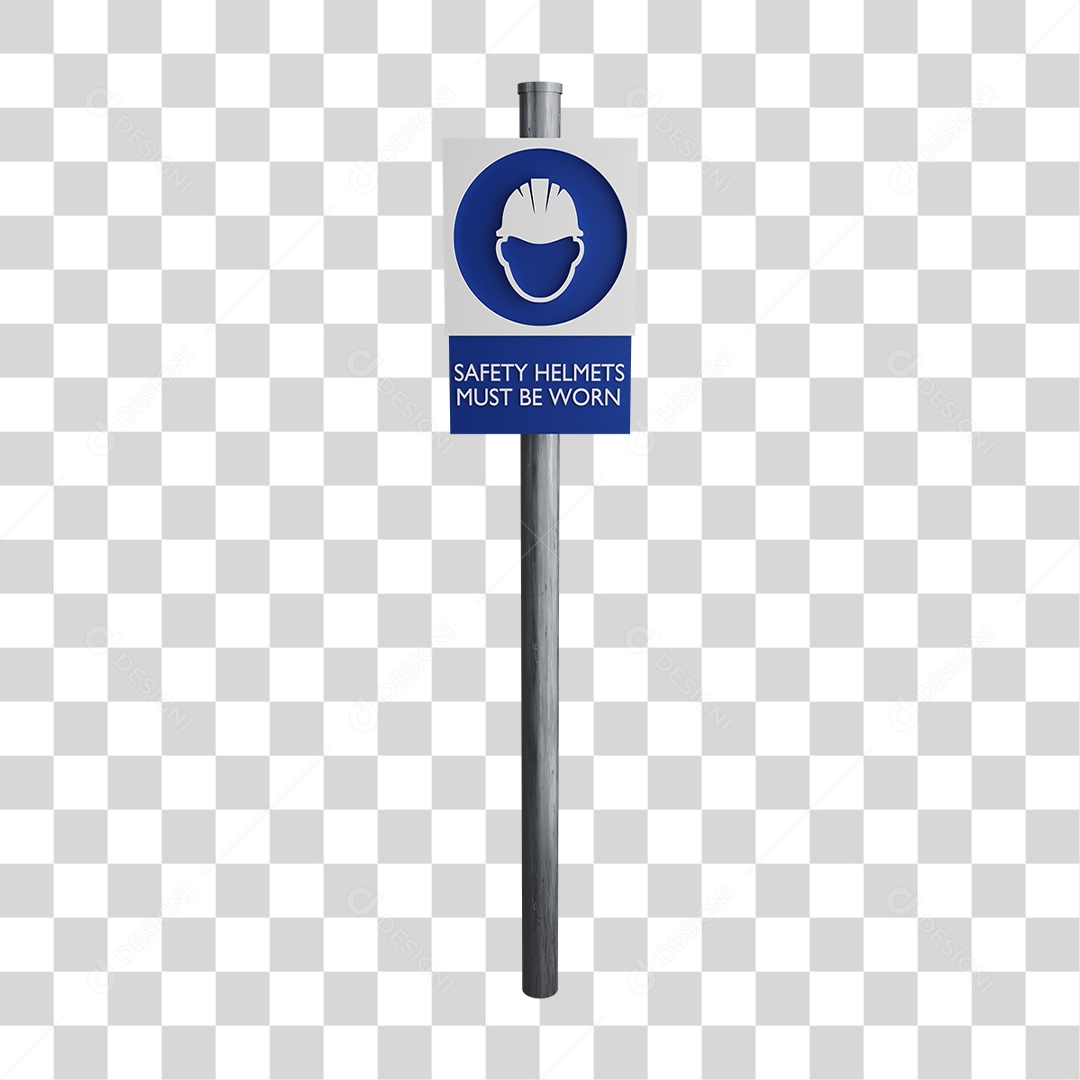 Placa Uso Obrigatório de Capacetes de Segurança PNG Transparente