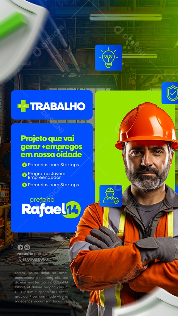 Story Projeto que vai Gerar mais Empregos em nosso Cidade Social Media PSD Editável