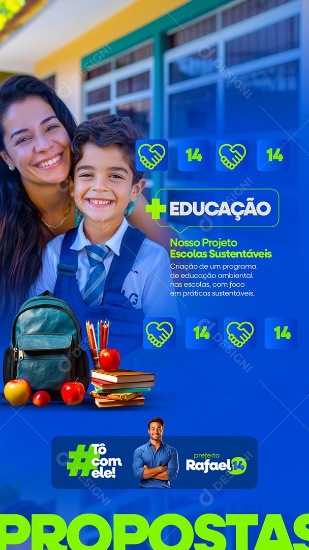 Story Nosso Projeto Escolas Sustentável Social Media PSD Editável