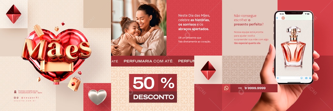 Carrossel De um Presente que Fala Diretamente ao Coração Social Media PSD Editável