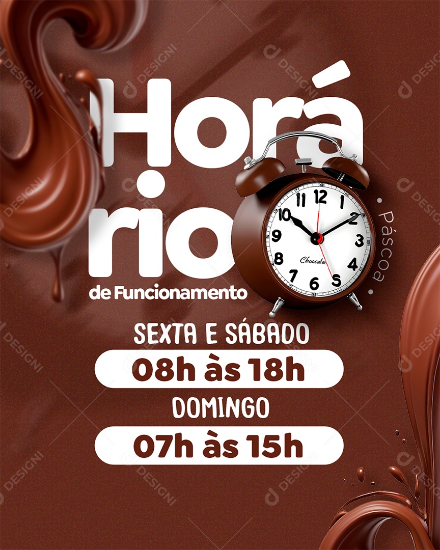 Story Horário de Funcionamento Páscoa Social Media PSD Editável