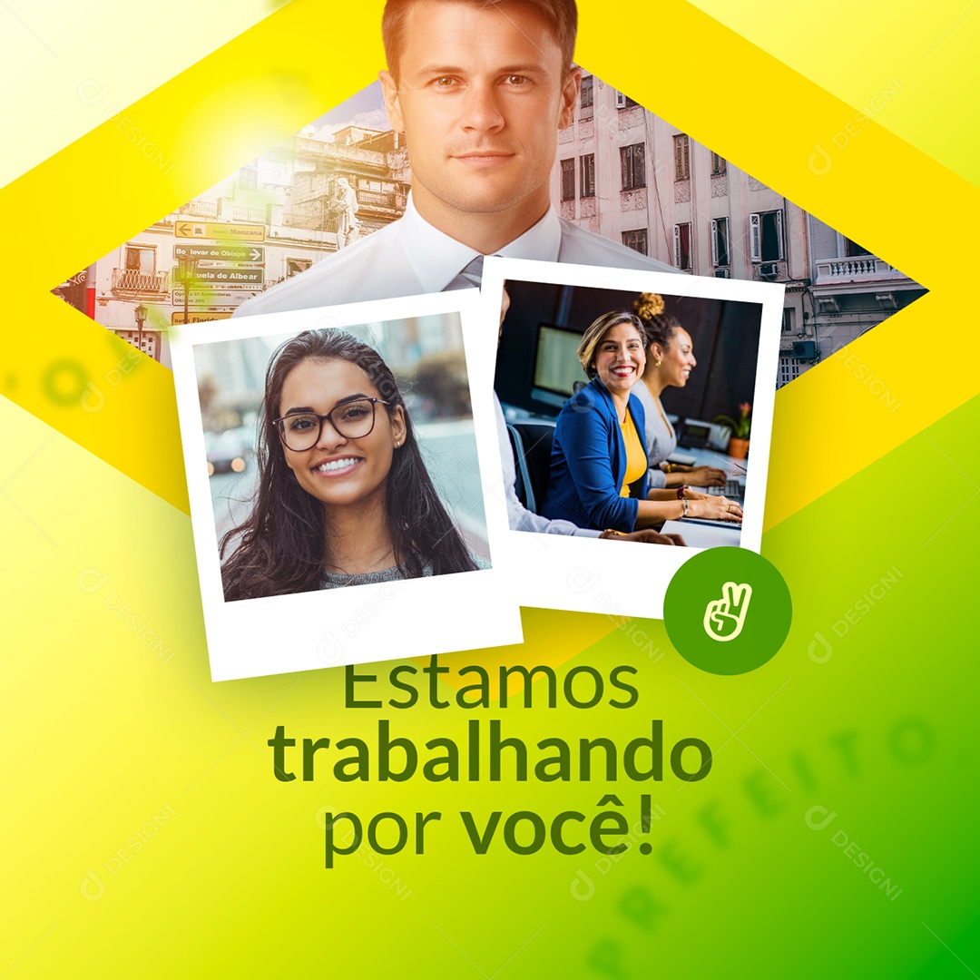 Social Media Prefeitura Estamos Trabalhando por Você PSD Editável