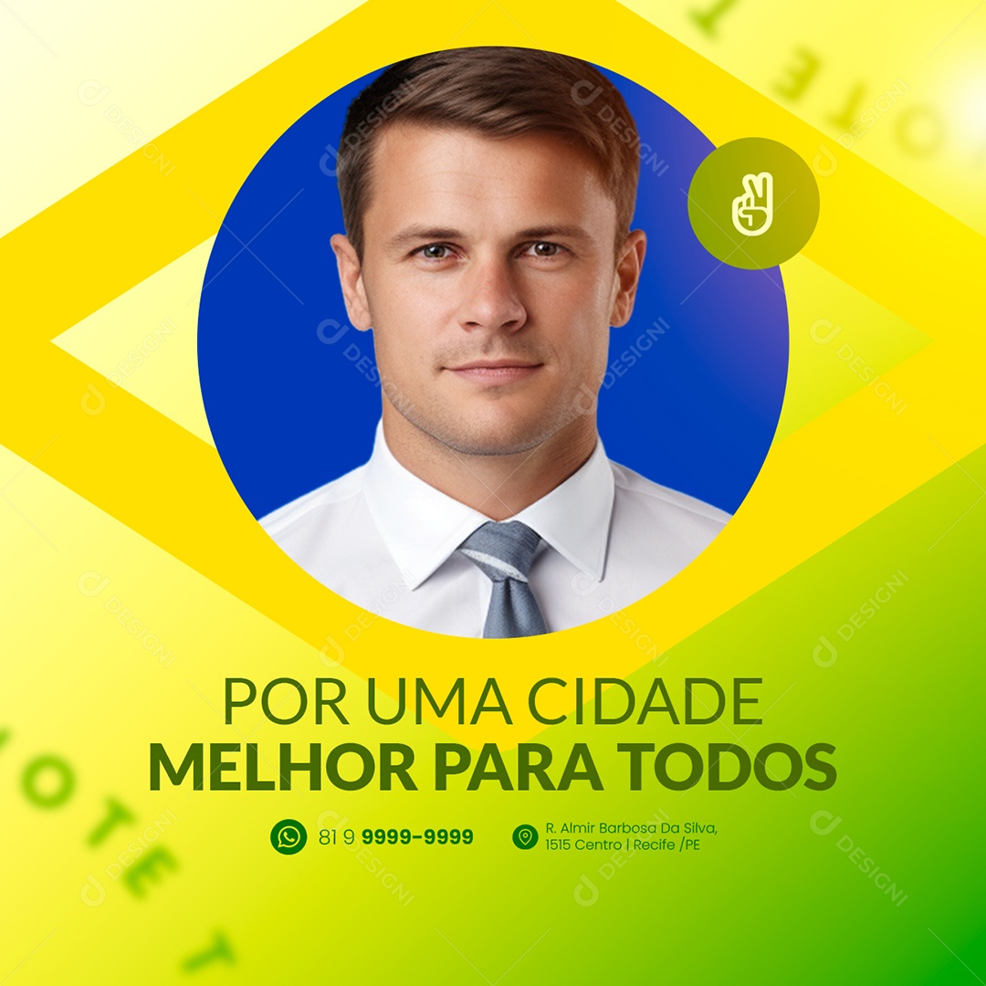 Prefeitura Por Uma Cidade Melhor para Todos Social Media PSD Editável