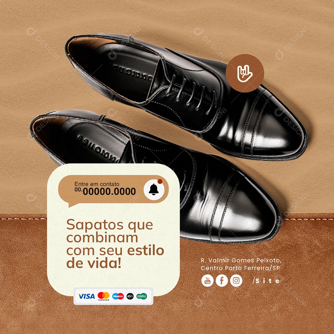 Sapataria Sapatos Que Combinam com Seu Estilo de Vida Social Media PSD Editável