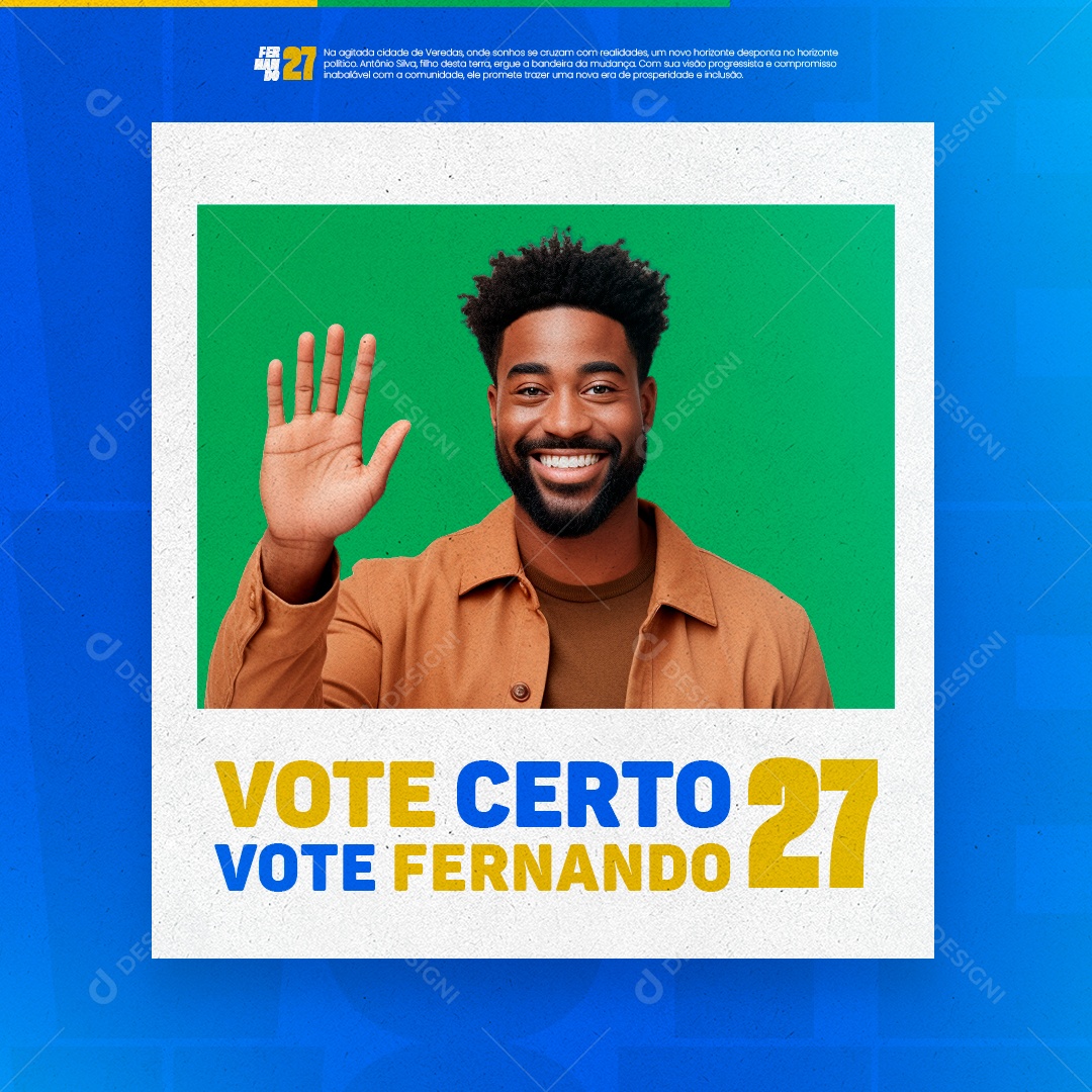 Campanha Politica Vote Certo Vote Fernando Social Media PSD Editável