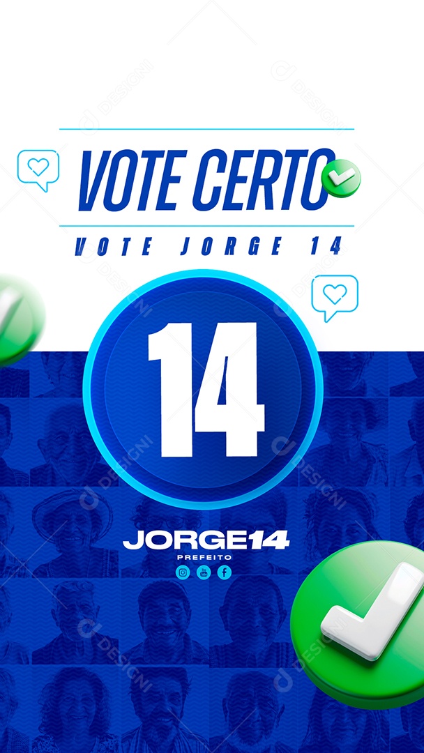 Story Politica Prefeito Vote Jorge Vote Certo Social Media PSD Editável