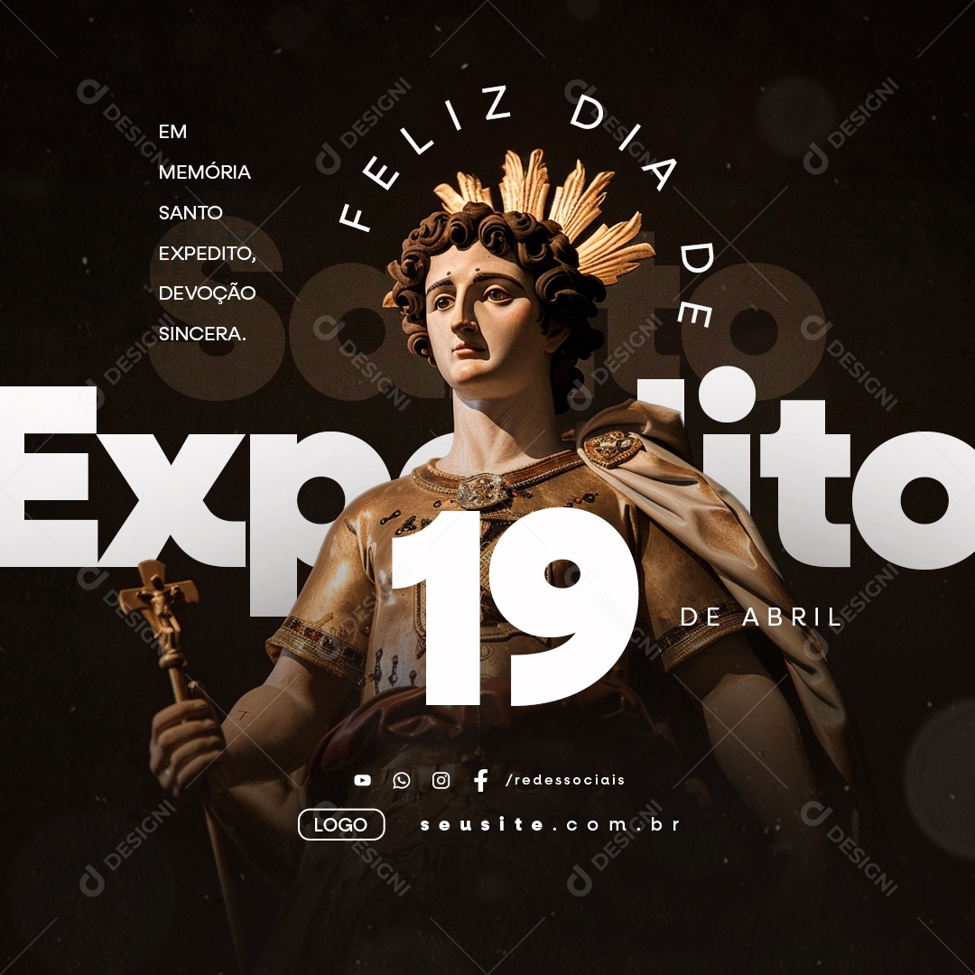 Dia De Santo Expedito 19 De Abril Em Memória Social Media PSD Editável