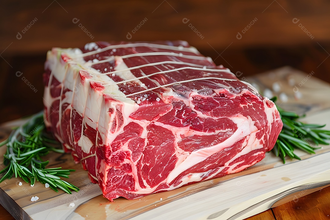 Filé de carne crua em um prato sobre uma mesa