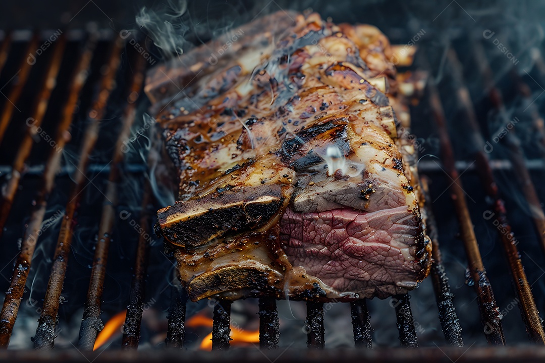 Saborosa carne sobre uma grelha