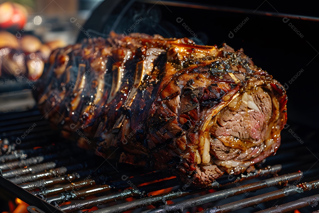 Saborosa carne sobre uma grelha