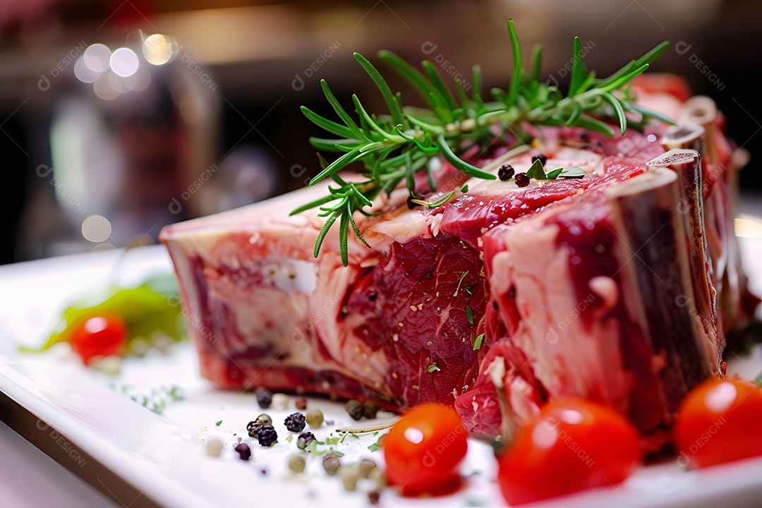 Filé de carne crua sobre uma mesa