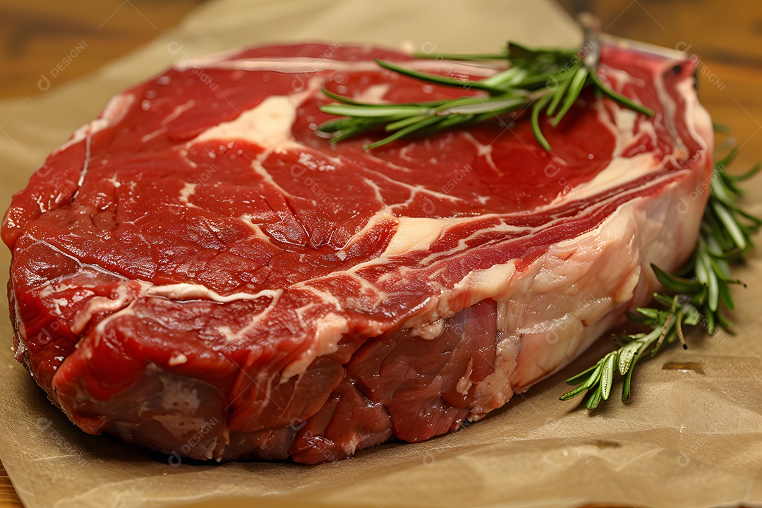 Filé de carne crua sobre uma mesa