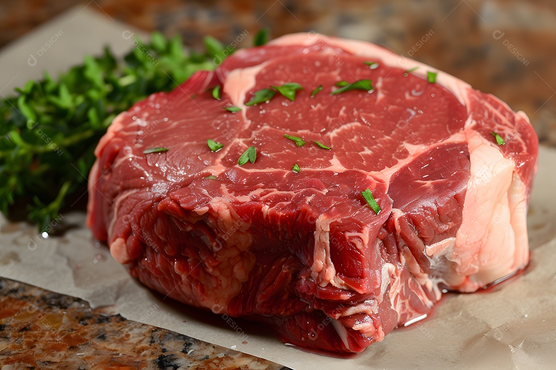 Filé de carne crua sobre uma mesa