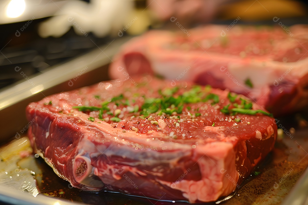 Filé de carne crua sobre uma mesa