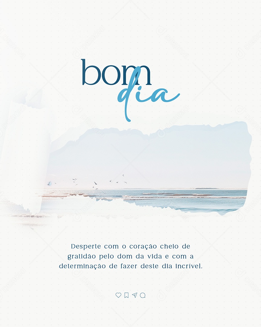 Bom Dia Desperte com o Coração Cheio de Gratidão Social Media PSD Editável