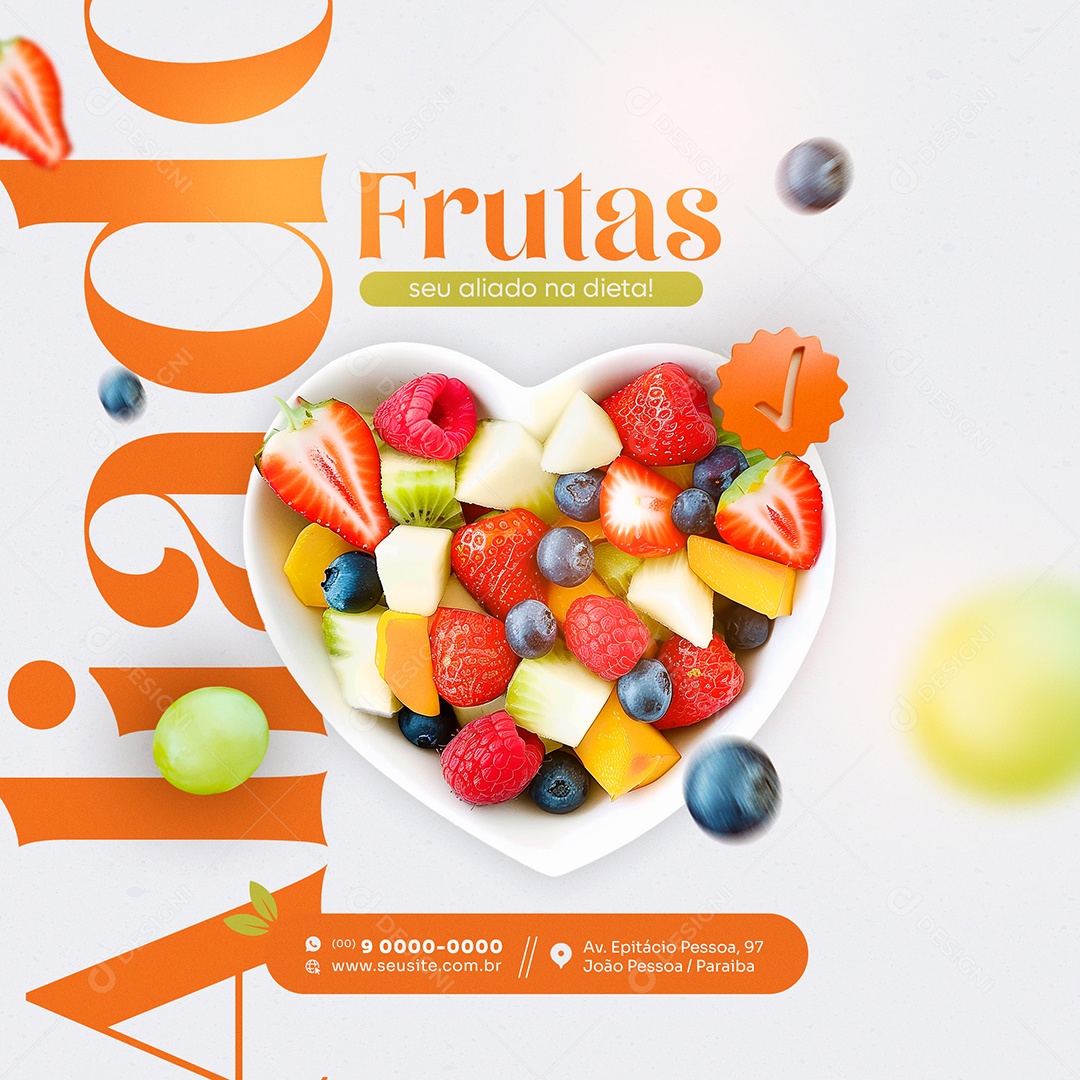 Feed Frutas seu Aliado na Dieta Social Media PSD Editável