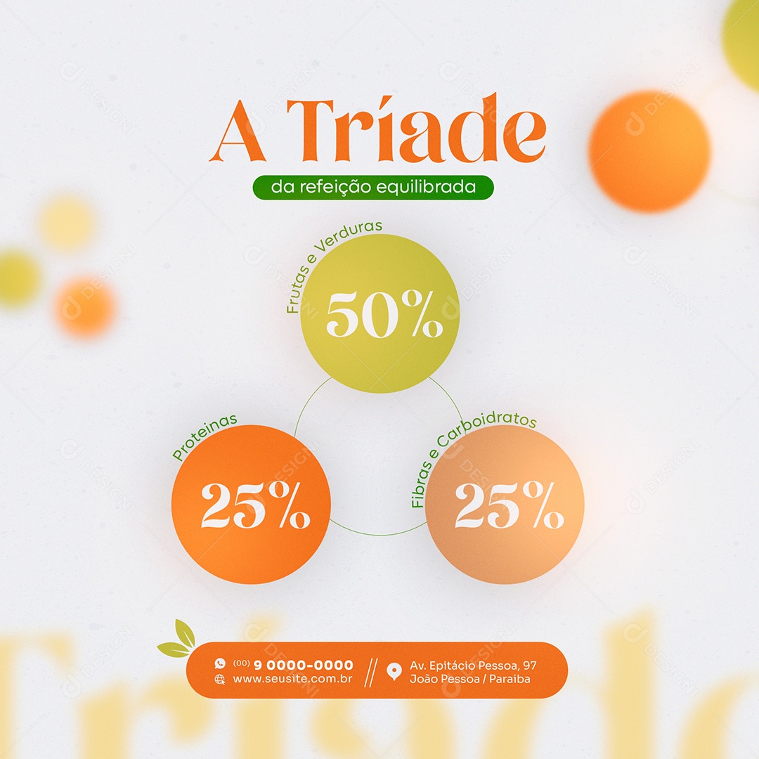 Feed A Tríade da Refeição Equilibrada Social Media PSD Editável