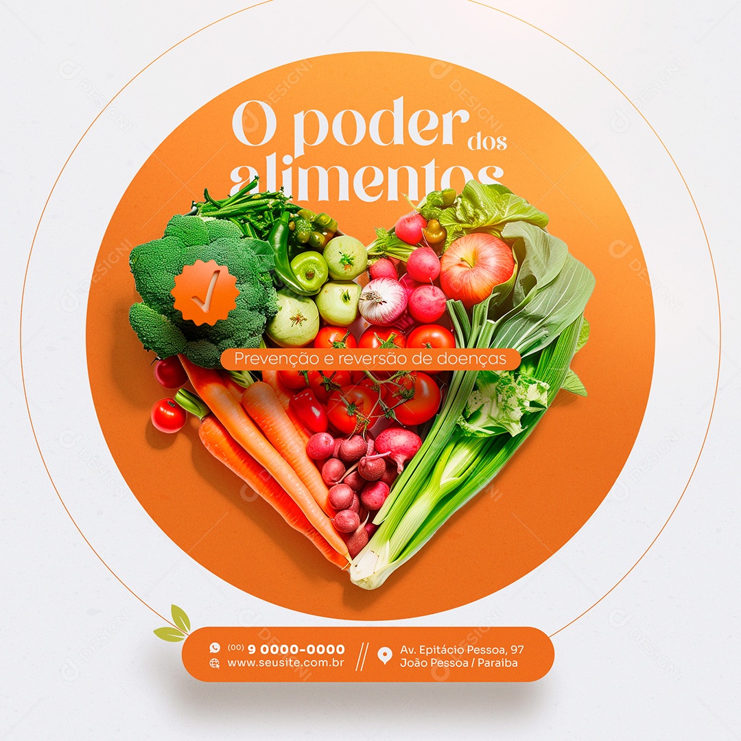 Feed O Poder dos Alimentos Prevenção e Reversão de Doenças Social Media PSD Editável