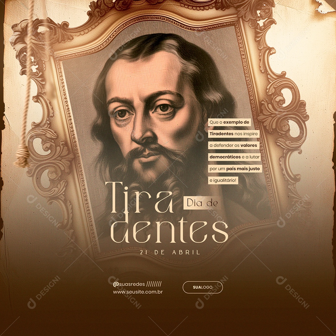 Dia de Tiradentes 21 de Abril Exemplo Social Media PSD Editável