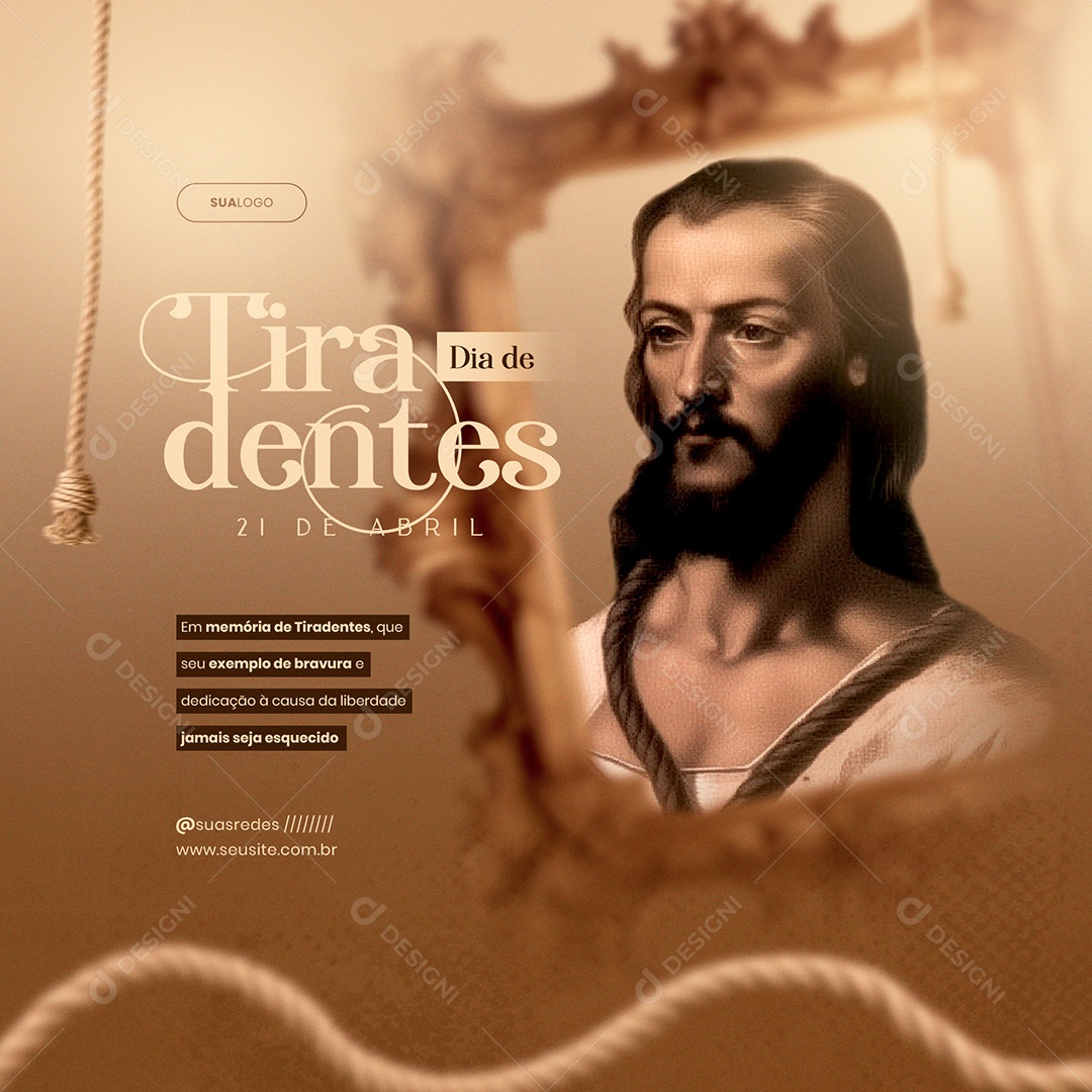 Dia de Tiradentes 21 de Abril Em Memória de Tiradentes Social Media PSD Editável