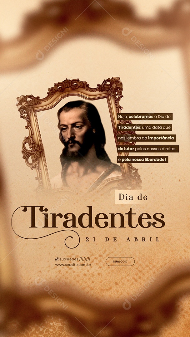 Story Dia de Tiradentes 21 de Abril Hoje Celebramos Social Media PSD Editável