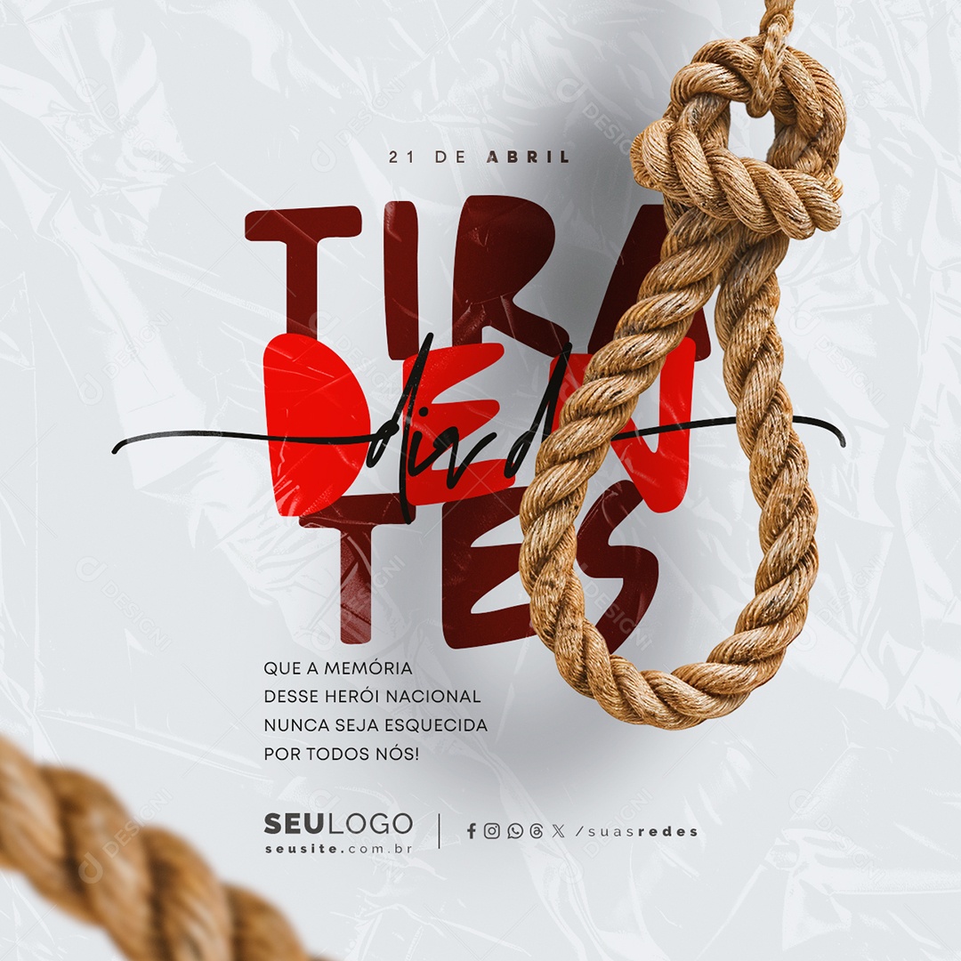 Dia de Tiradentes 21 de Abril Social Media PSD Editável