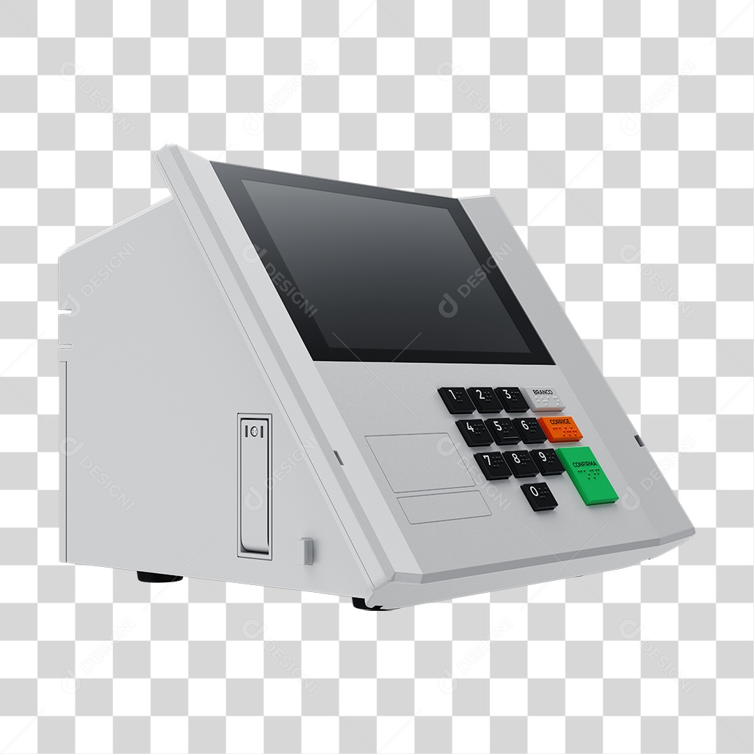 Elemento 3D Urna Eletrônica de Votação PNG Transparente