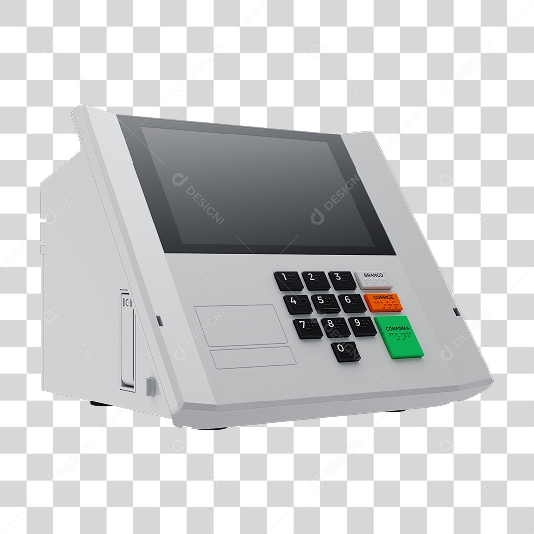 Elemento 3D Urna Eletrônica de Votação PNG Transparente
