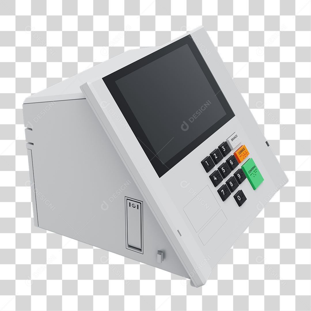 Elemento 3D Urna Eletrônica de Votação PNG Transparente