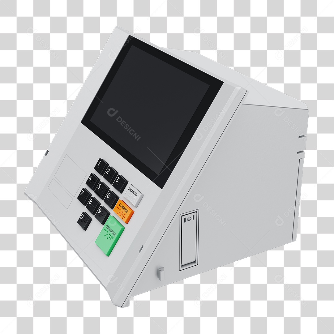 Elemento 3D Urna Eletrônica de Votação PNG Transparente
