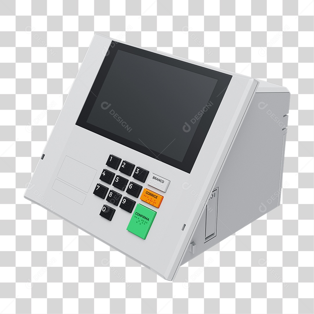 Elemento 3D Urna Eletrônica de Votação PNG Transparente