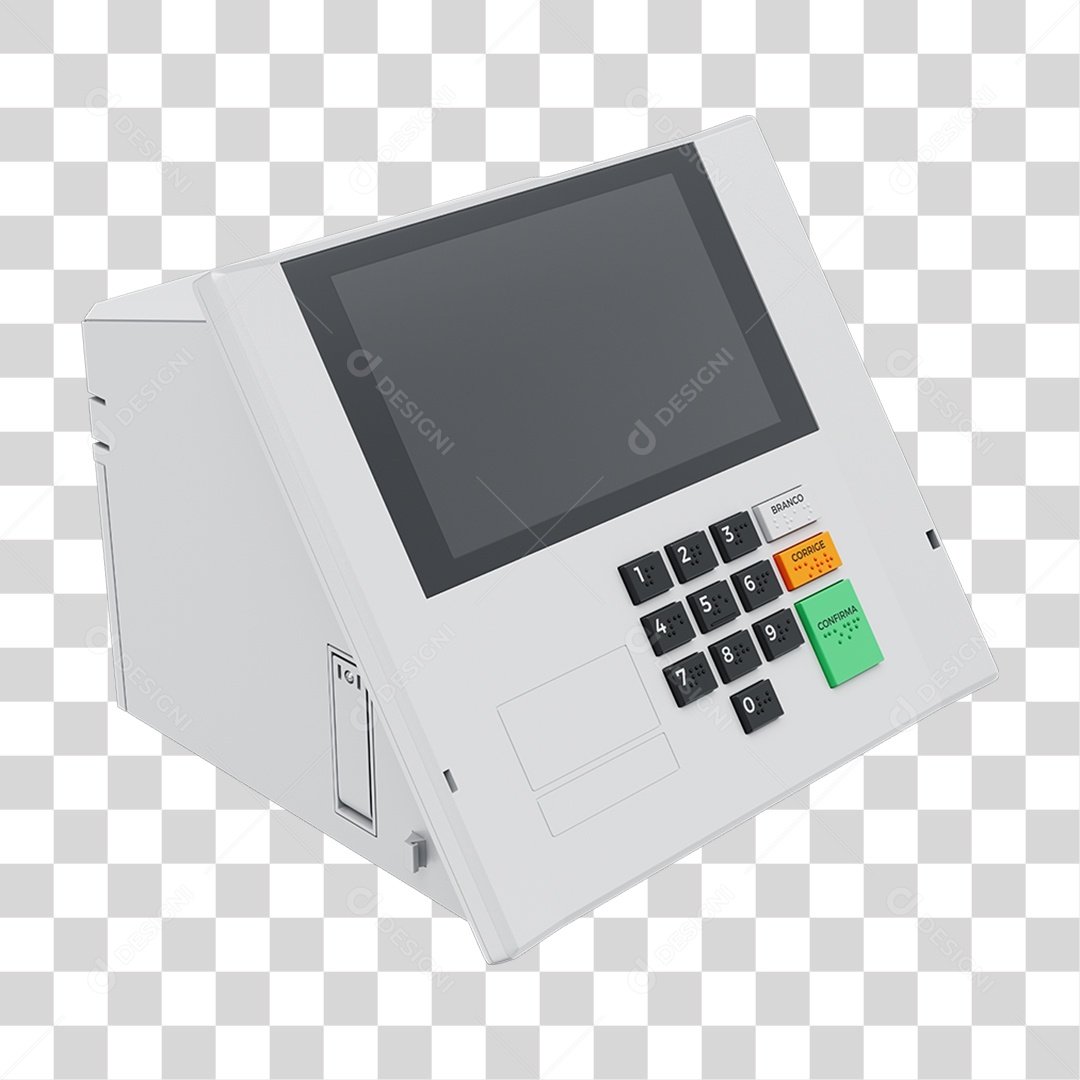 Elemento 3D Urna Eletrônica de Votação PNG Transparente