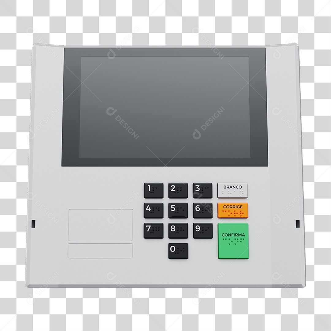 Elemento 3D Urna Eletrônica de Votação PNG Transparente
