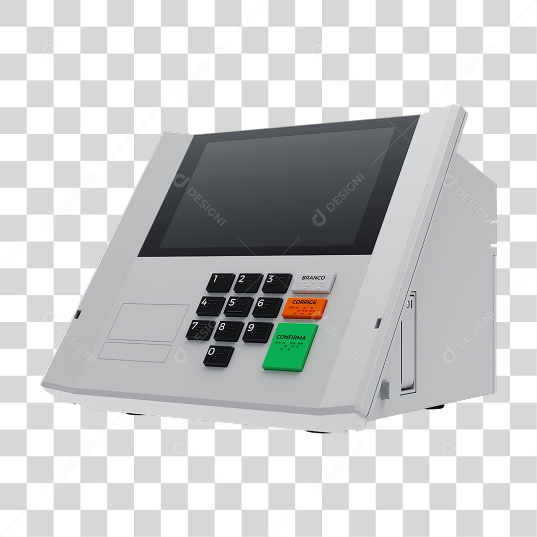 Elemento 3D Urna Eletrônica de Votação PNG Transparente