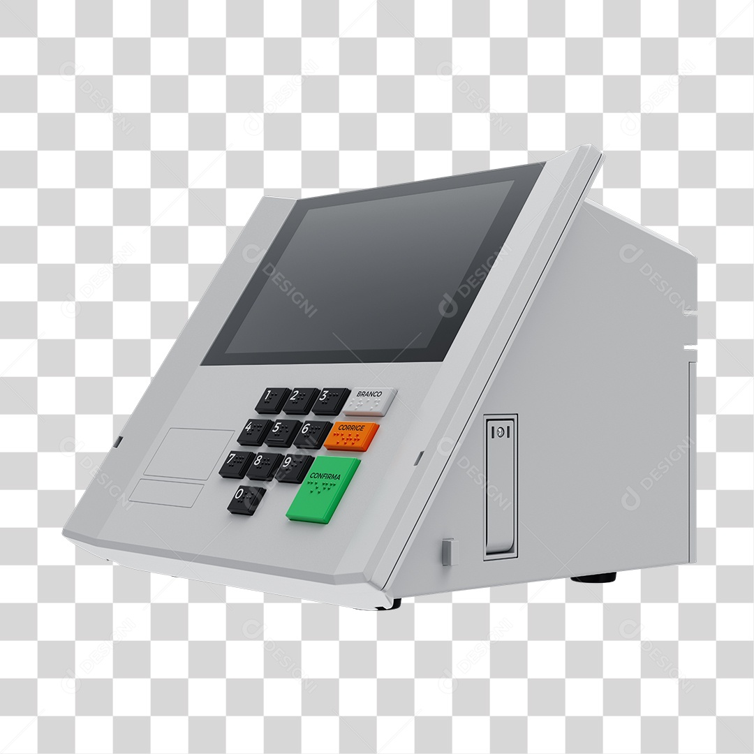 Elemento 3D Urna Eletrônica de Votação PNG Transparente