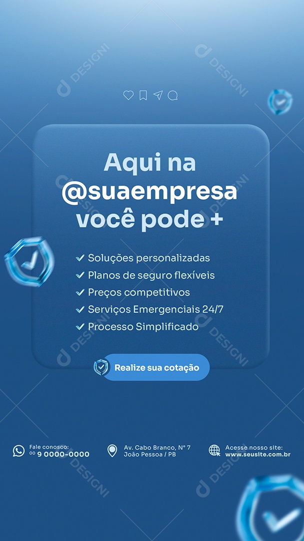 Story Seguro Realize sua Cotação Social Media PSD Editável
