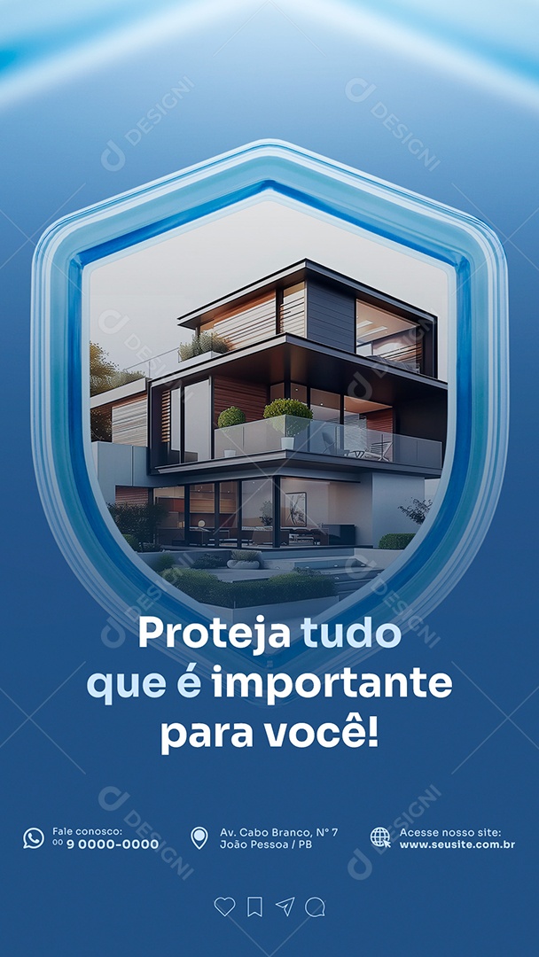 Story Seguro Proteja tudo que é Importante Social Media PSD Editável