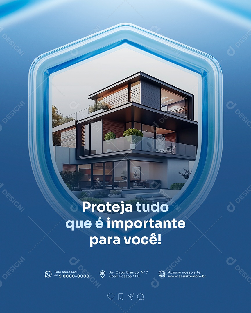 Seguro Proteja tudo que é Importante Social Media PSD Editável