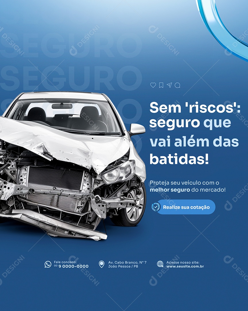 Seguro Proteja seu Veículo Social Media PSD Editável