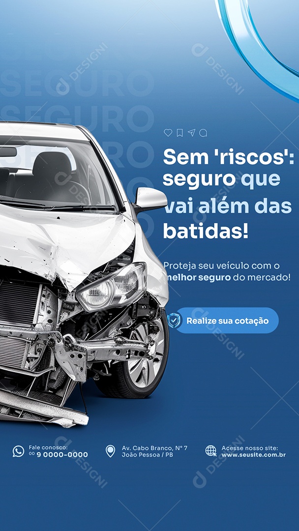 Story Seguro Proteja seu Veículo Social Media PSD Editável