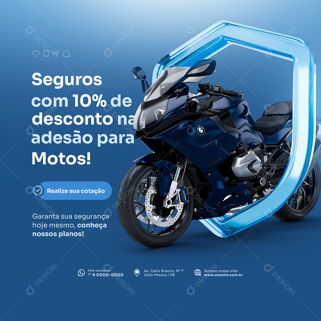 Feed Seguro Garanta sua Segurança Social Media PSD Editável