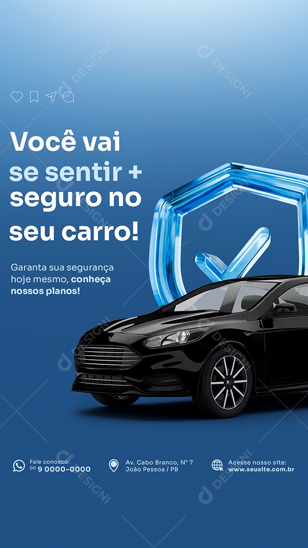 Story Seguro Garanta sua Segurança Social Media PSD Editável